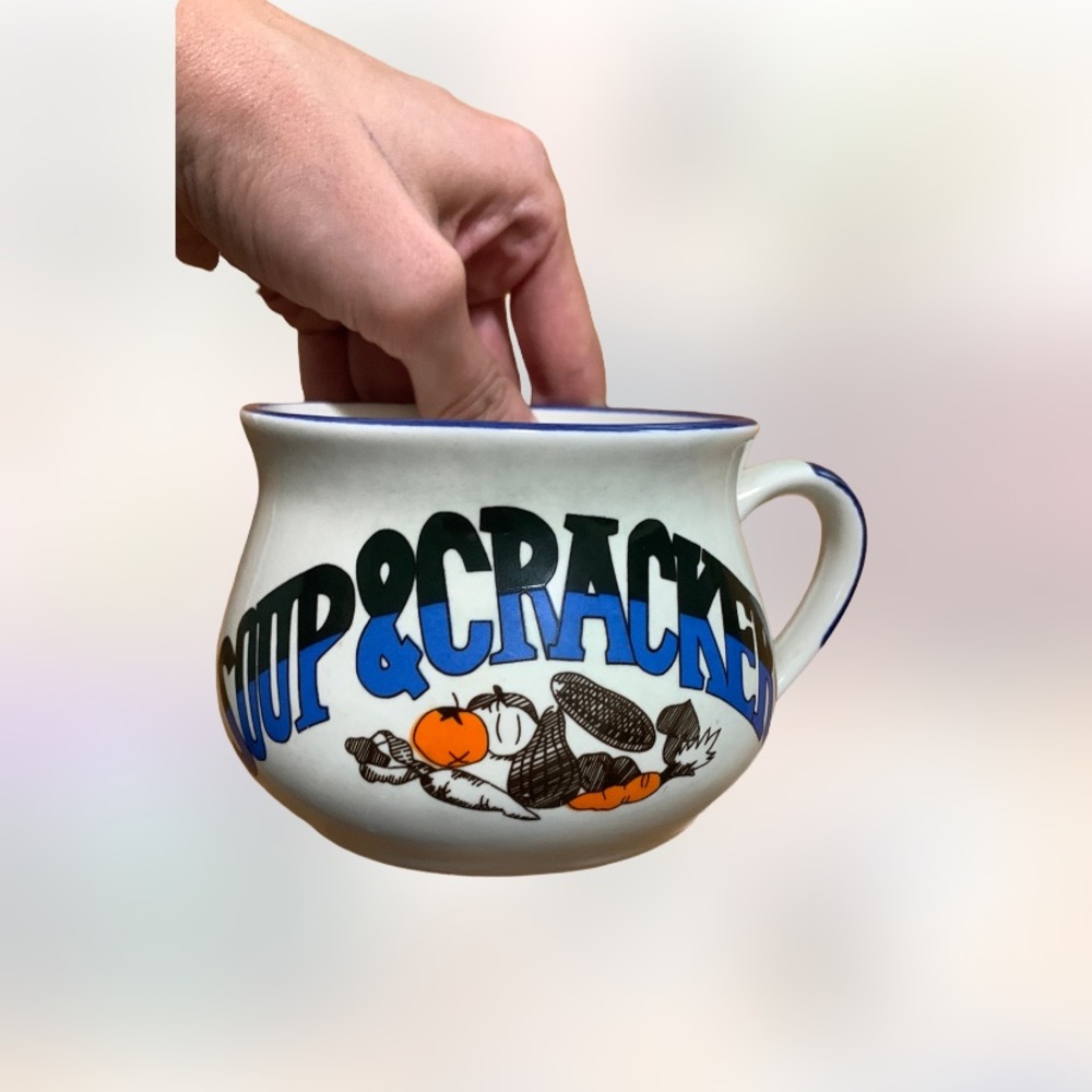 Vintage soup & crackers mug